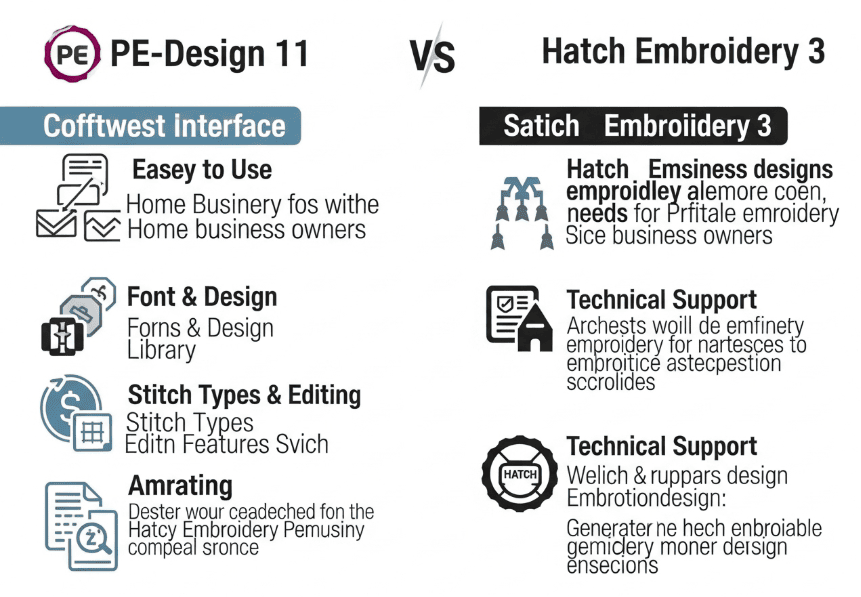 PE-Design 11 vs. Hatch Embroidery 3: The Ultimate Comparison for Home Business Owners