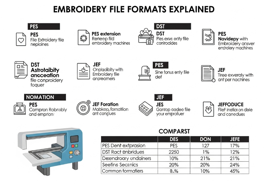 Embroidery File Formats Explained: PES vs. DST vs. JEF and More
